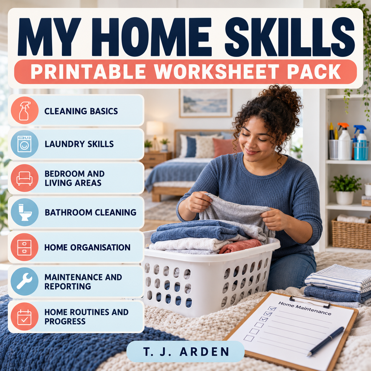 My Home Skills Worksheets | Cleaning, Laundry, Home Organisation & Independent Living Printable Pack