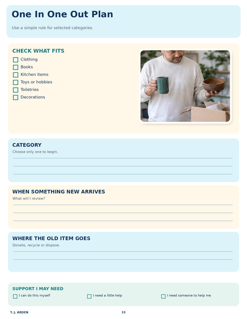 Declutter & Reset Your Home Worksheets -Cleaning, Organising - Home Routines Printable Pack