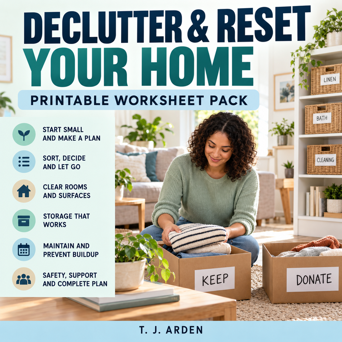 Declutter & Reset Your Home Worksheets -Cleaning, Organising - Home Routines Printable Pack